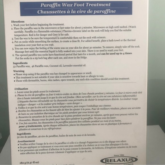 Lavender 4 Paraffin Wax Foot Treatments Spa Relaxux - Picture 3 of 3